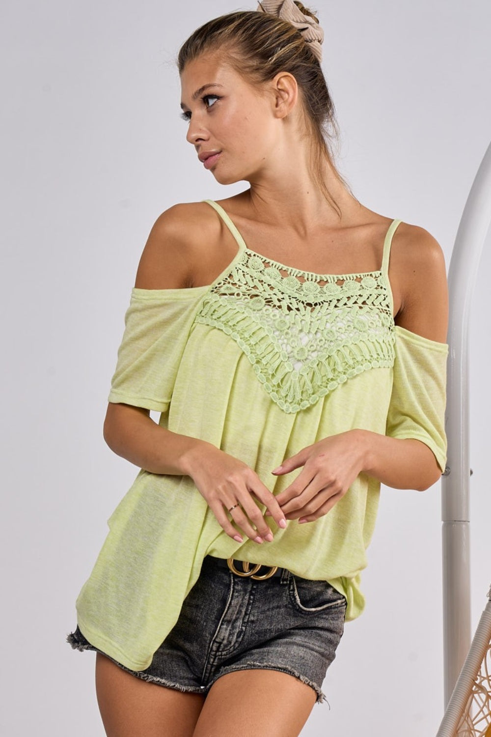 BiBi Front Crochet Lace Top