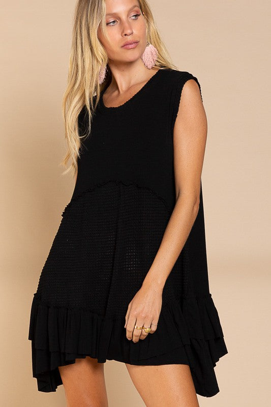 POL Sleeveless Ruffle Hem Dress