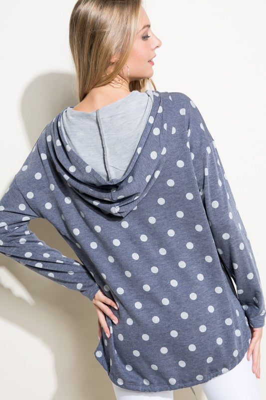 e Luna Polka Dot Hooded Sweatshirt