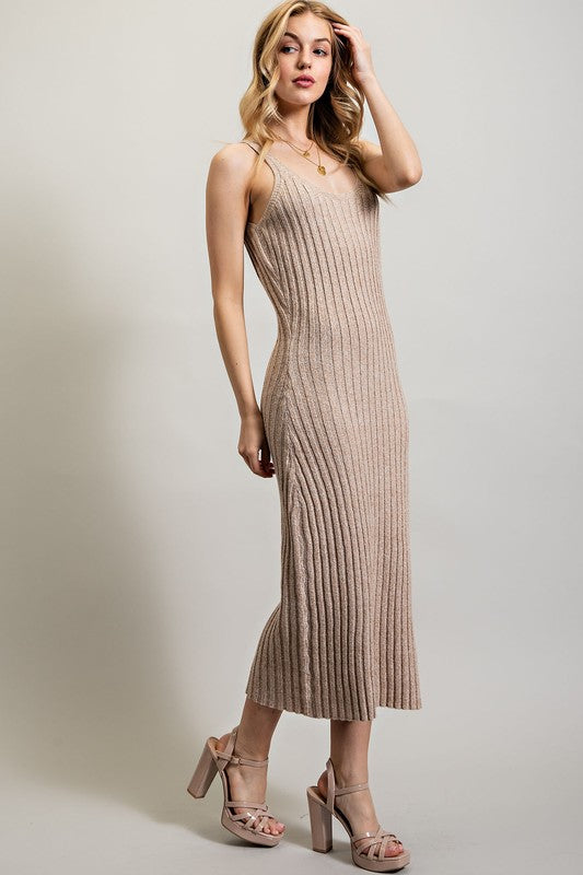 Sweet Generis Ribbed Knit Maxi Dress