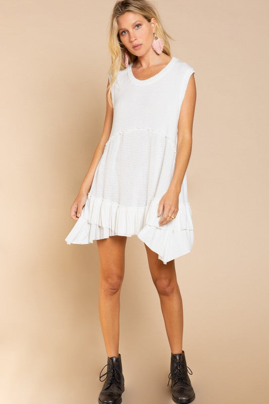 POL Sleeveless Ruffle Hem Dress