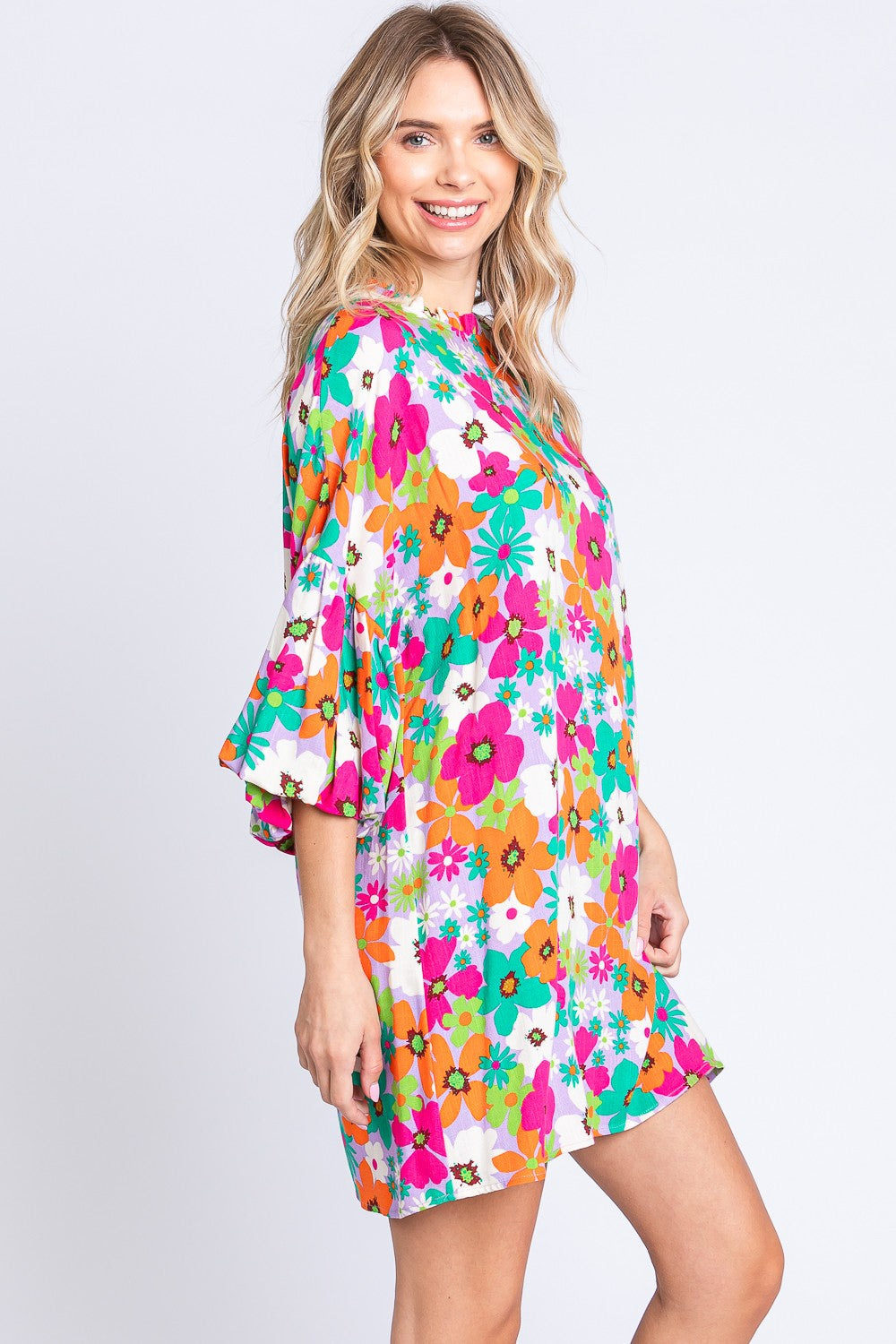 GeeGee Full Size Floral Mini Dress