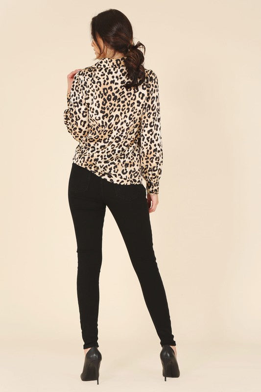 Lilou Satin Leopard Print Blouse