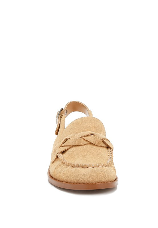 NEMYKIN Woven Strap Slingback Loafers