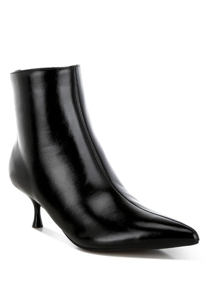 THYMUS Faux Leather Kitten Heel Boots