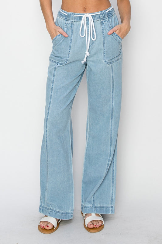 RISEN High-Rise Straight Jeans