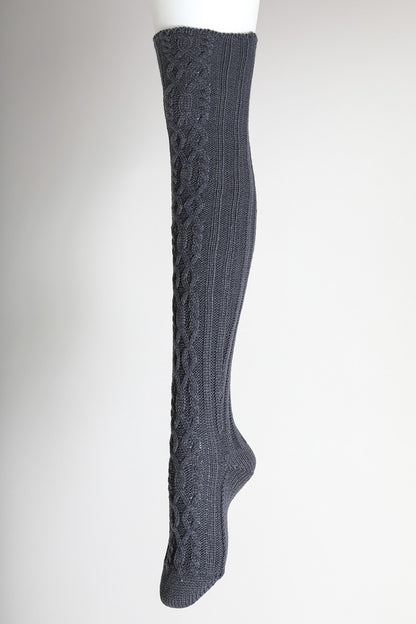 Knee High Cable Knit Socks