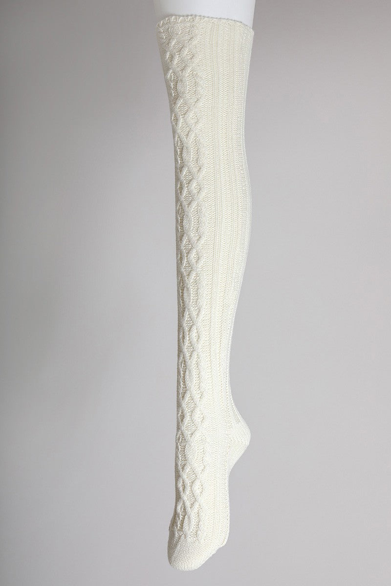 Knee High Cable Knit Socks