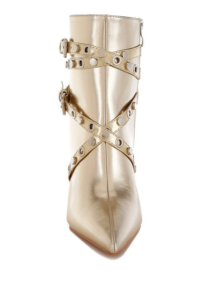 JAUNTS Eyelet & Stud Harness Ankle Boots