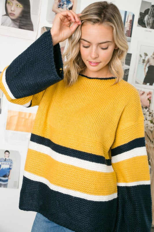 e Luna Cozy Colorblock Sweater