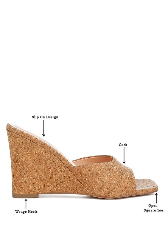 SHILOY Cork Wedge Sandals