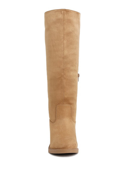 CHIRU Round Toe Microfiber Calf Boots