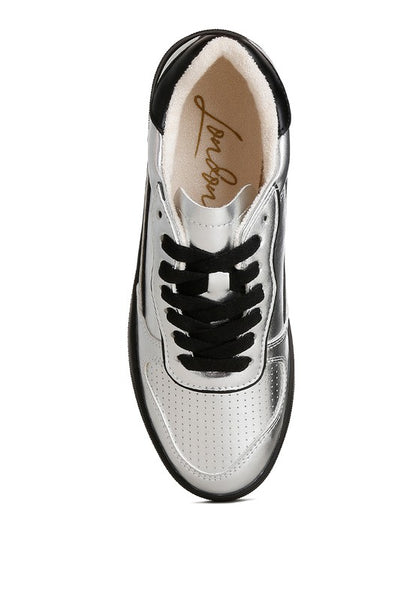 KYNISKA Metallic Faux Leather Everyday Sneakers