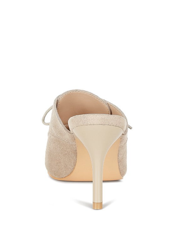 MILADI Suede Stiletto Mules