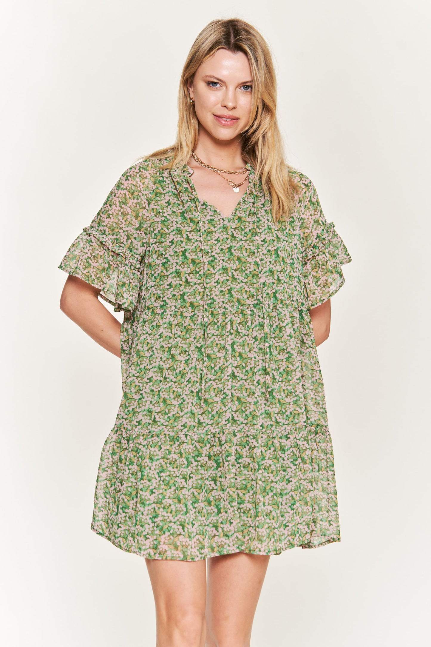 Jade By Jane Plus Size - Floral Print Mini Dress