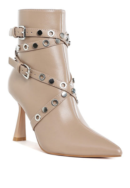 JAUNTS Eyelet & Stud Harness Ankle Boots