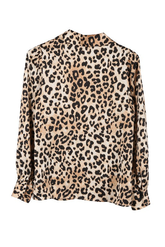 Lilou Satin Leopard Print Blouse