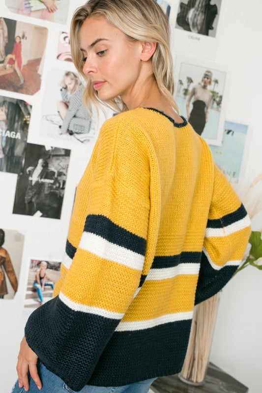 e Luna Cozy Colorblock Sweater