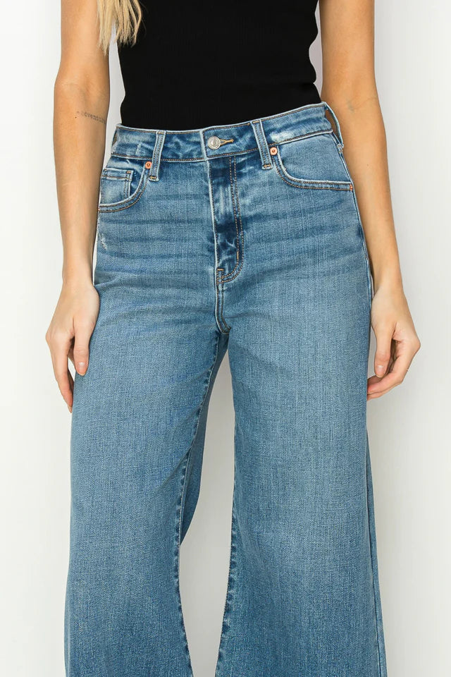 High Rise Crop Palazzo Jeans