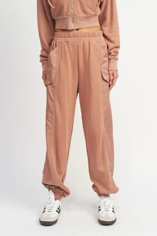 Contrasted Cargo Jogger Pants