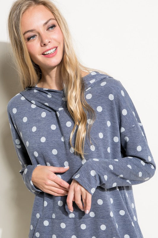 e Luna Polka Dot Hooded Sweatshirt