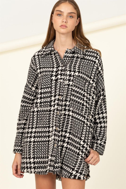 HYFVE Houndstooth Pattern Shacket