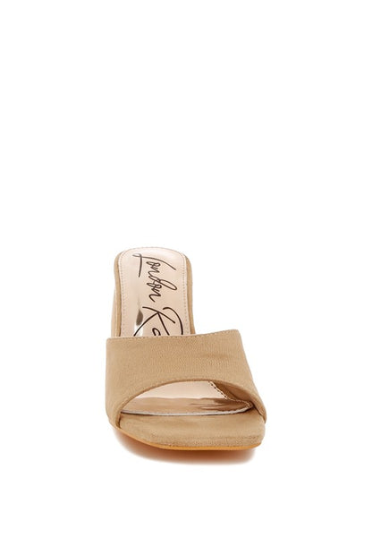 BUMBLIN Round Heel Micro Suede Sandals