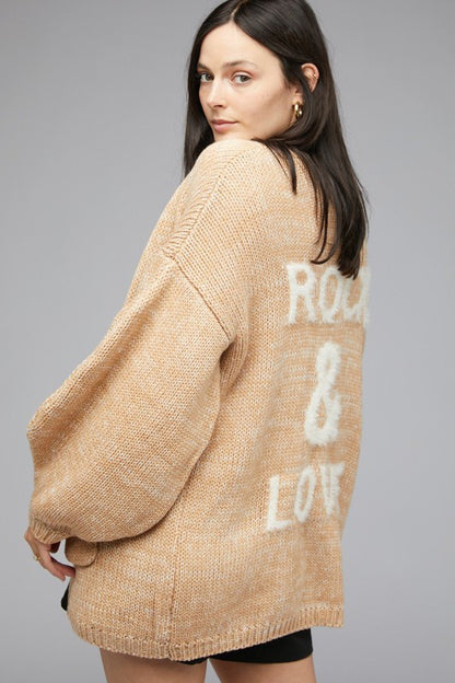 Davi & Dani - Knit "Rock & Love" Cardigan