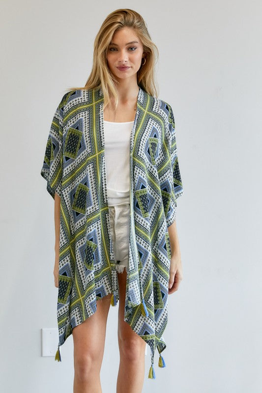 Davi & Dani Boho Print Kimono