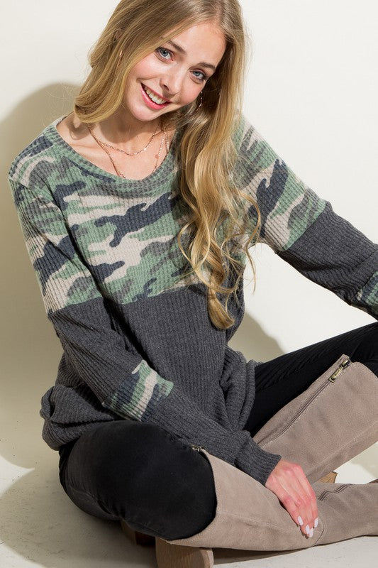 e Luna Cozy Camouflage Mix Top