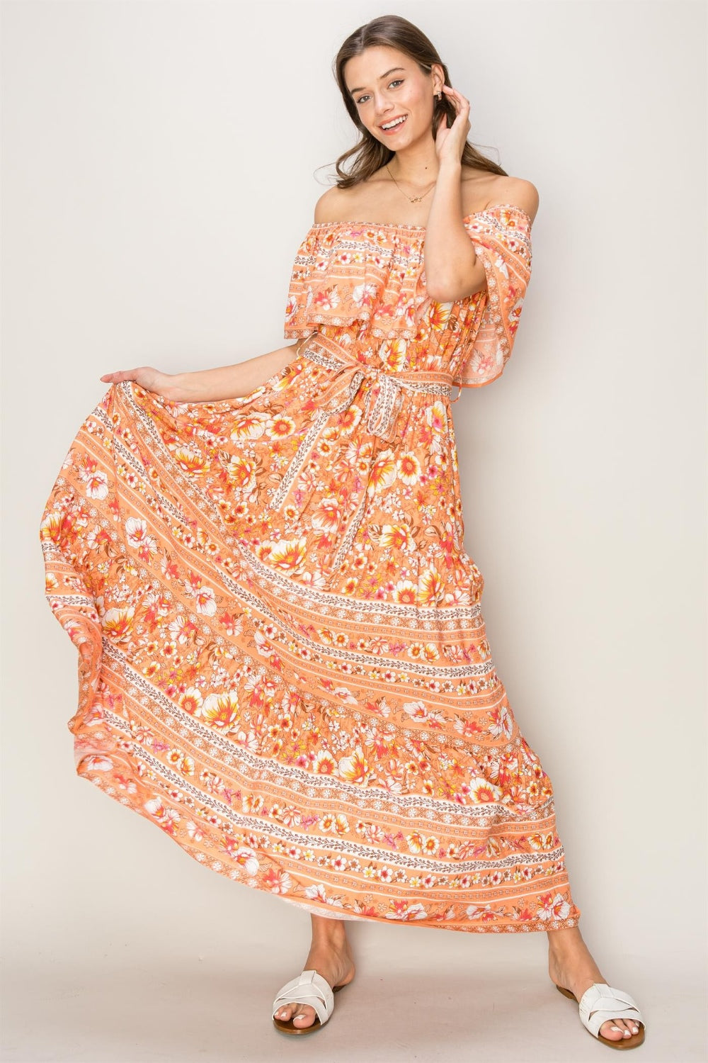 HYFVE Floral Off-Shoulder Maxi Dress