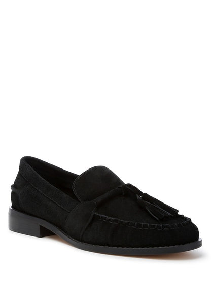 RHONE Tassel Detail Suede Loafers