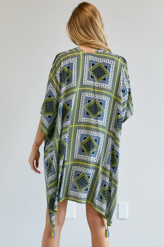 Davi & Dani Boho Print Kimono