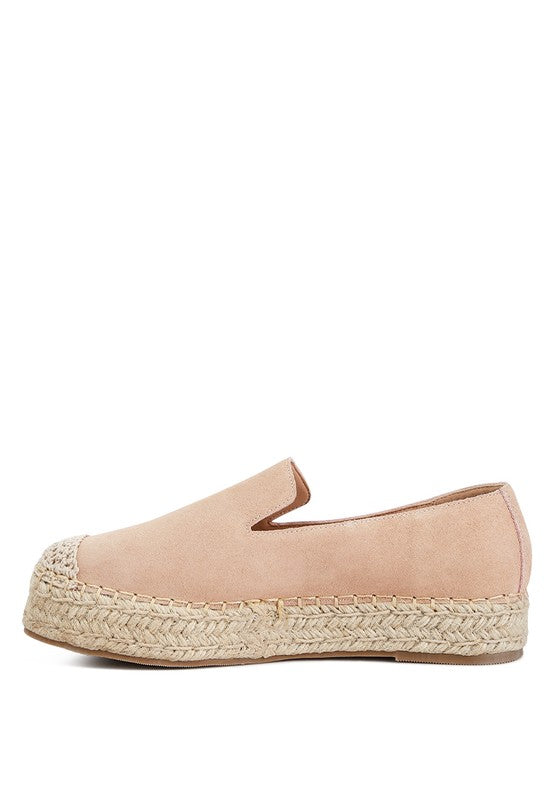 ELLERIE Suede Flatform Heel Espadrilles