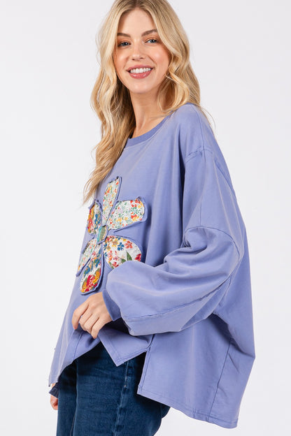 SAGE + FIG - Flower Patch Dropped Shoulder Oversize Top