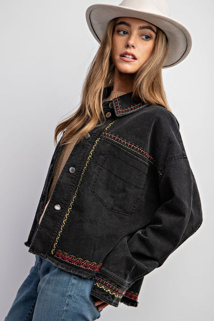 Sweet Generis - Embroidered Wash Cotton Jacket