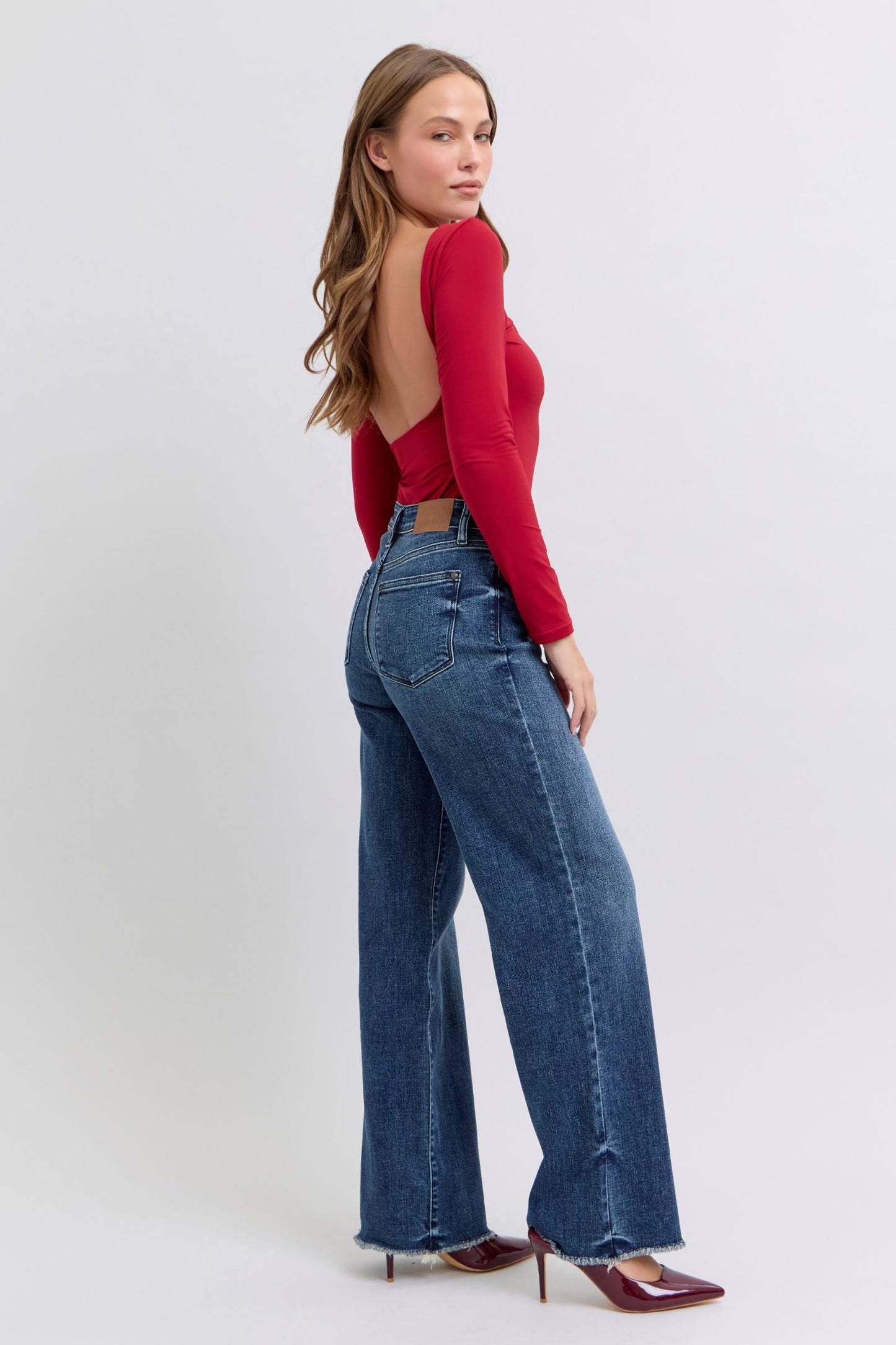 Judy Blue - Full Size Raw Hem Mid Rise Jeans