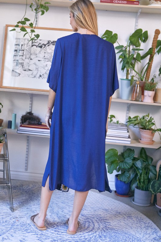 Davi & Dani Solid Long Cardigan