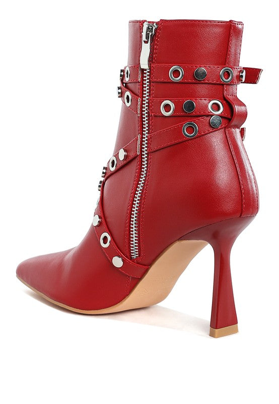 JAUNTS Eyelet & Stud Harness Ankle Boots