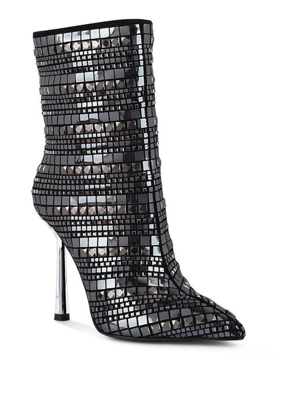 EXTRAVAGANCE Mirror Embellished Stiletto Boots