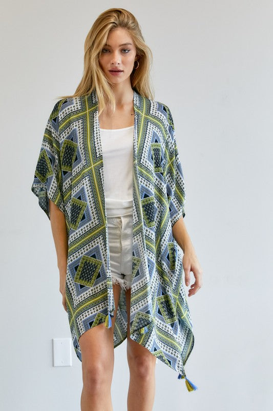 Davi & Dani Boho Print Kimono