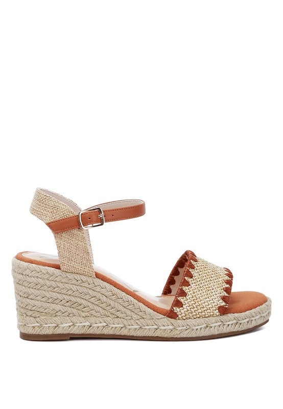 LUCAS Raffia Wedge Heel Espadrilles