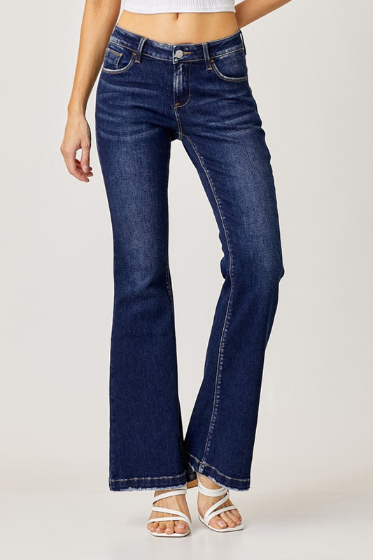 RISEN - Full-Size Low-Rise Flare Jeans