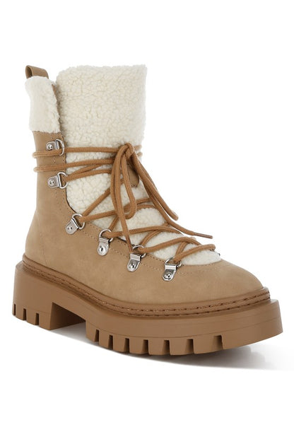 OMUL Fleece & Faux Leather Boots