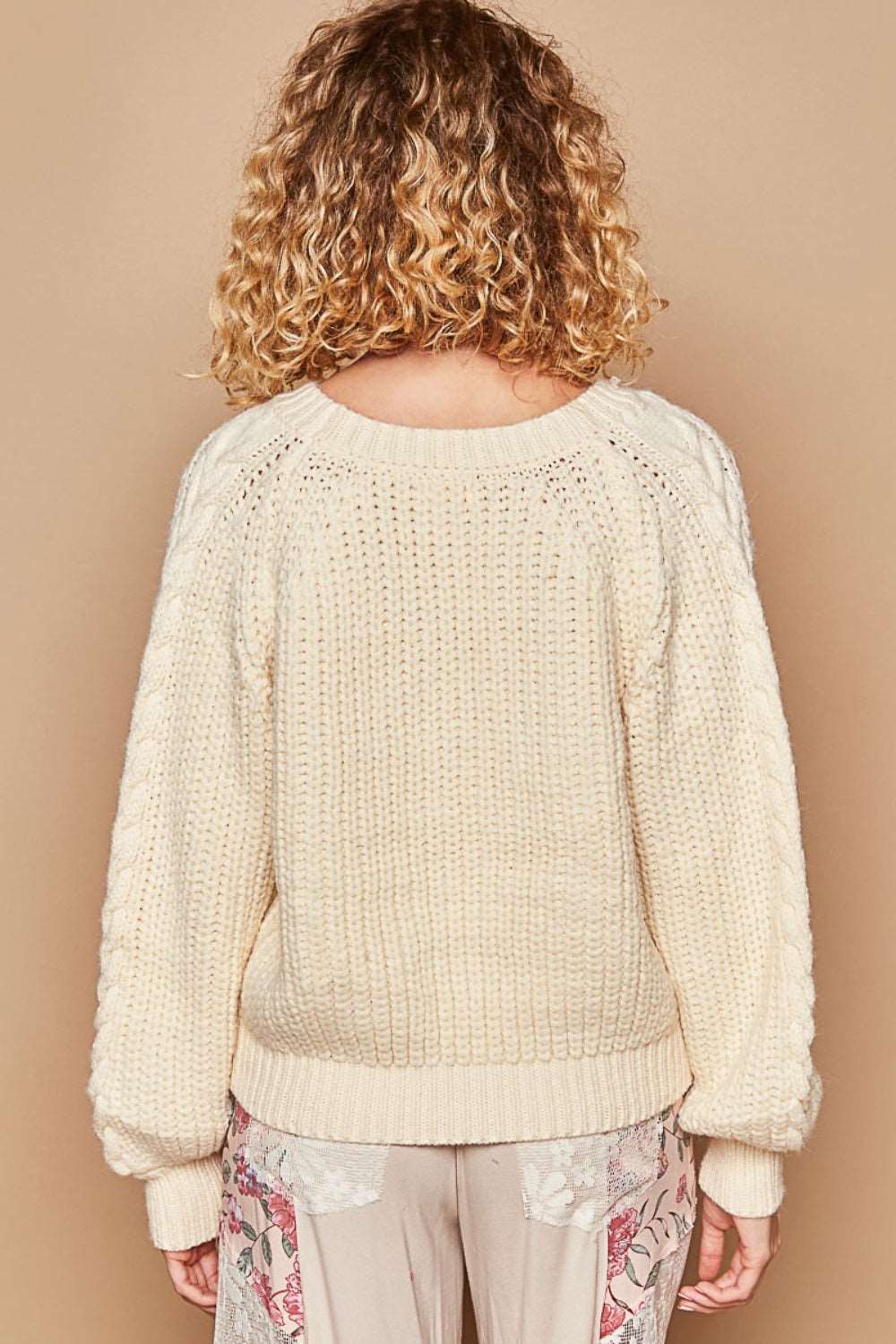 Cable Knit Cutout Sweater