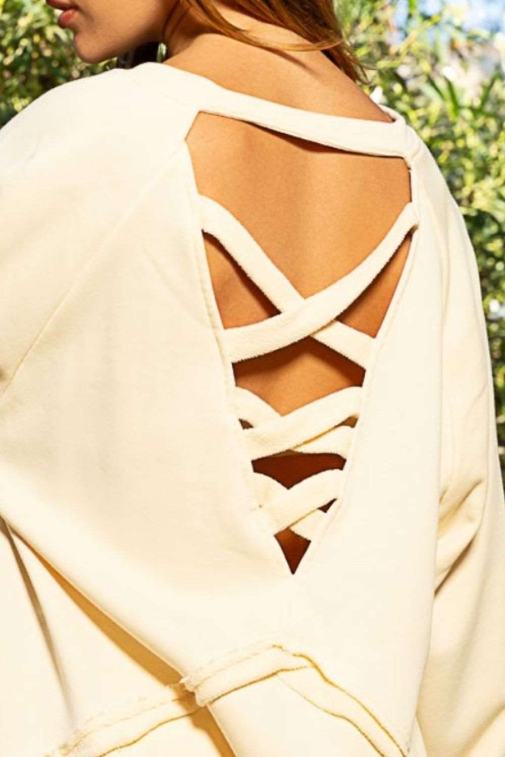 Back Cross Strap Detail Sweatshirt