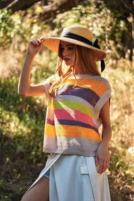 Crochet Knit Sweater Vest