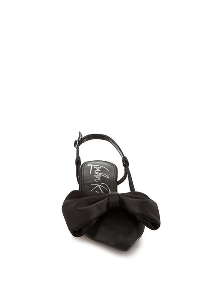 OKSHAK Satin Bow Slingback Sandals