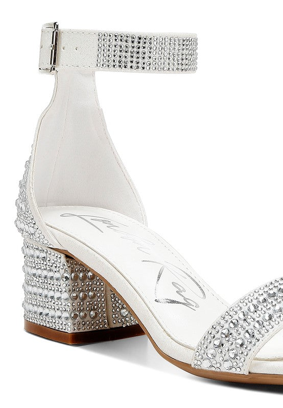 TWERKY Rhinestone Embellished Block Sandals