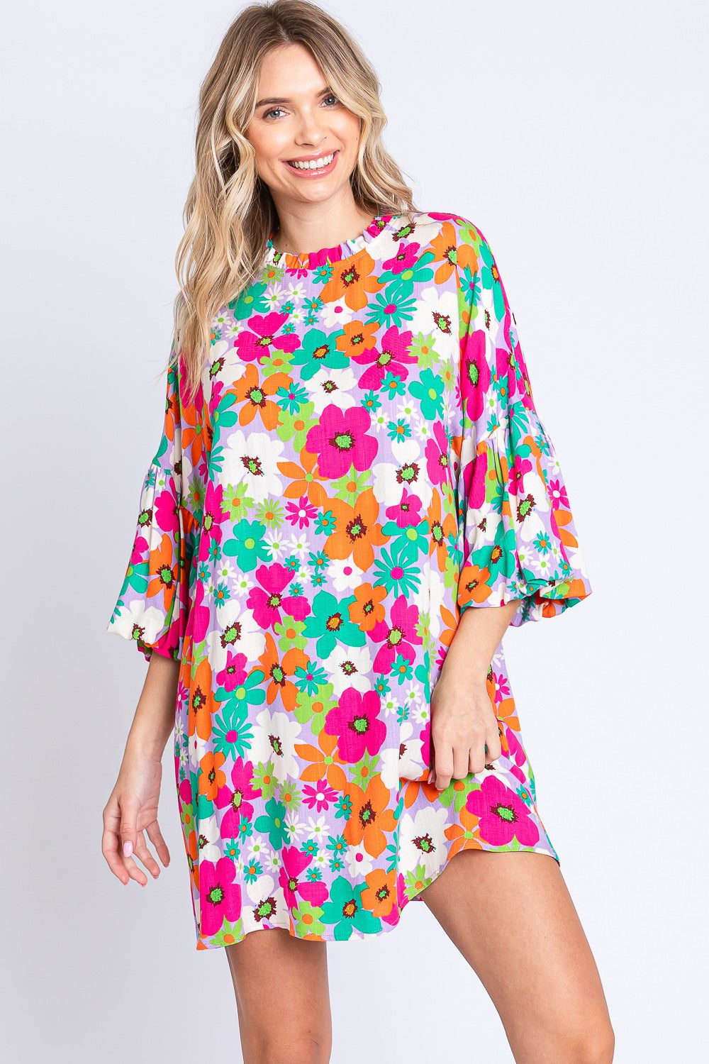 GeeGee Full Size Floral Mini Dress